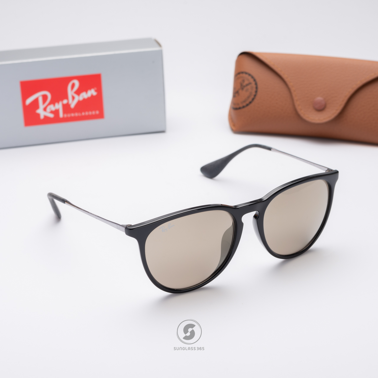 Ray-Ban Erika RB4171F 601/5A Shiny Black Gold Mirror