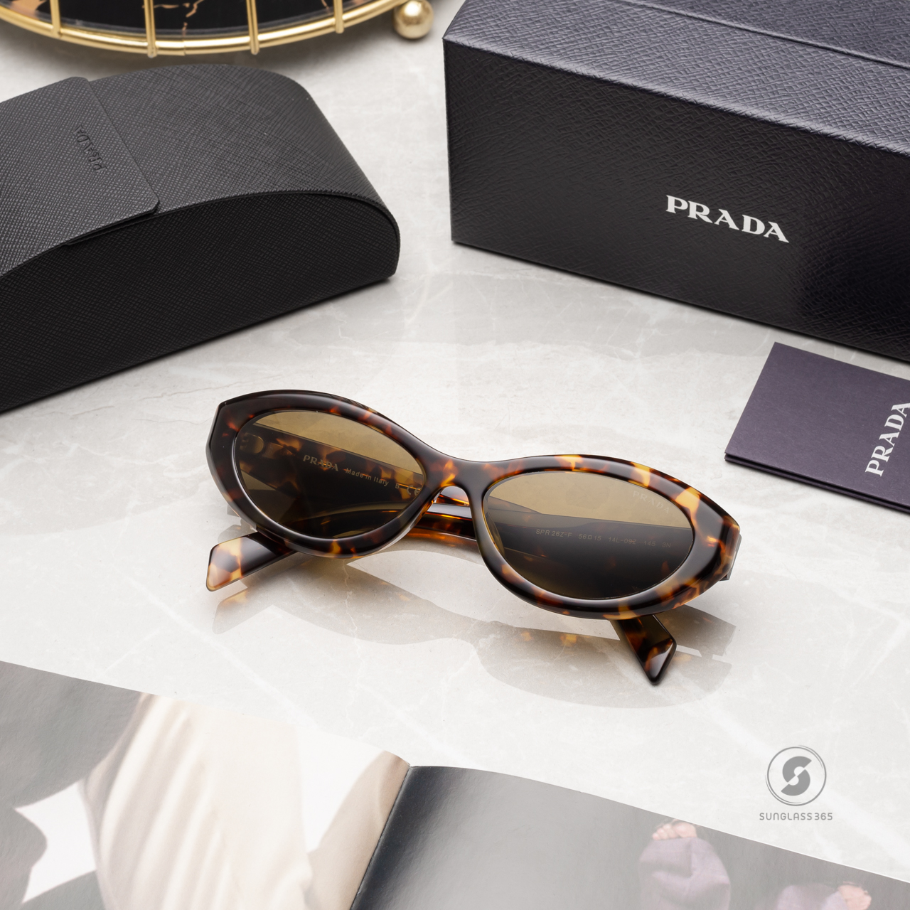 PRADA Symbole PR26ZSF 14L09Z Sage / Honey Tortoise