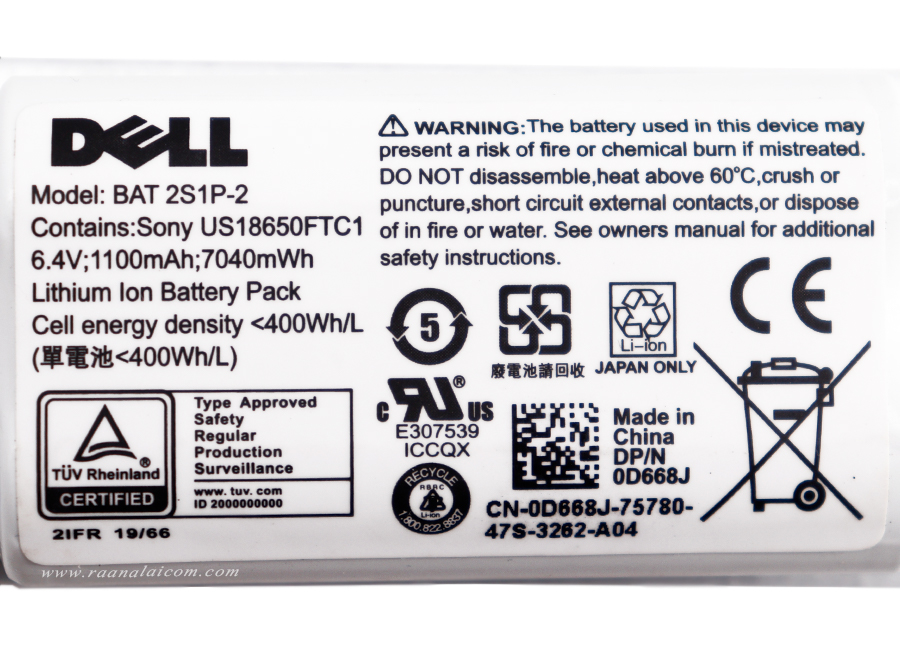 Battery Raid Controller Dell PowerVault MD3600f Original D668J ราคา พิเศษ แบตเตอรี่ Dell MD3600f ตรงรุ่น