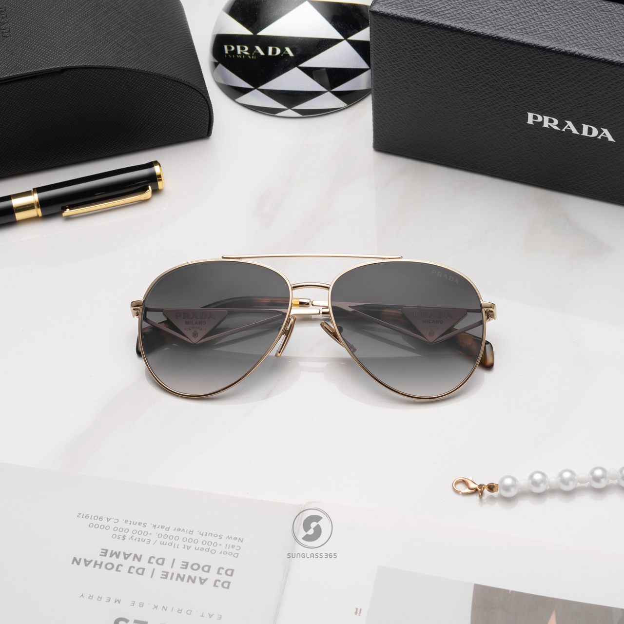 PRADA PR73ZS ZVN5D1 Pale Gold Gradient