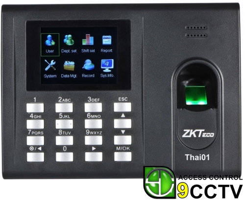 เครื่องสแกนลายนิ้วมือ ยี่ห้อ ZK Teco รุ่น Thai01 บันทึกเวลาทำงาน
