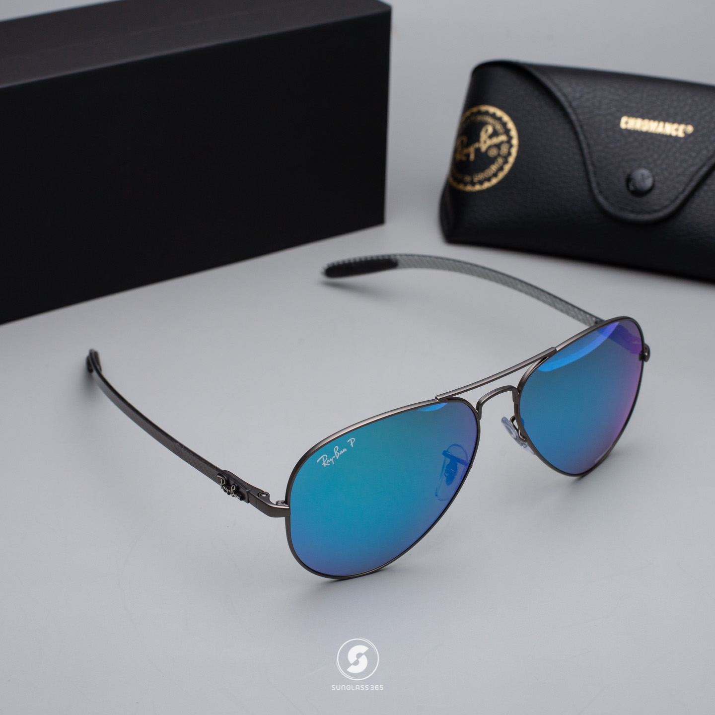 Ray-Ban RB8317CH 029/A1 Carbon Fibre Mirror Chromance Polarized