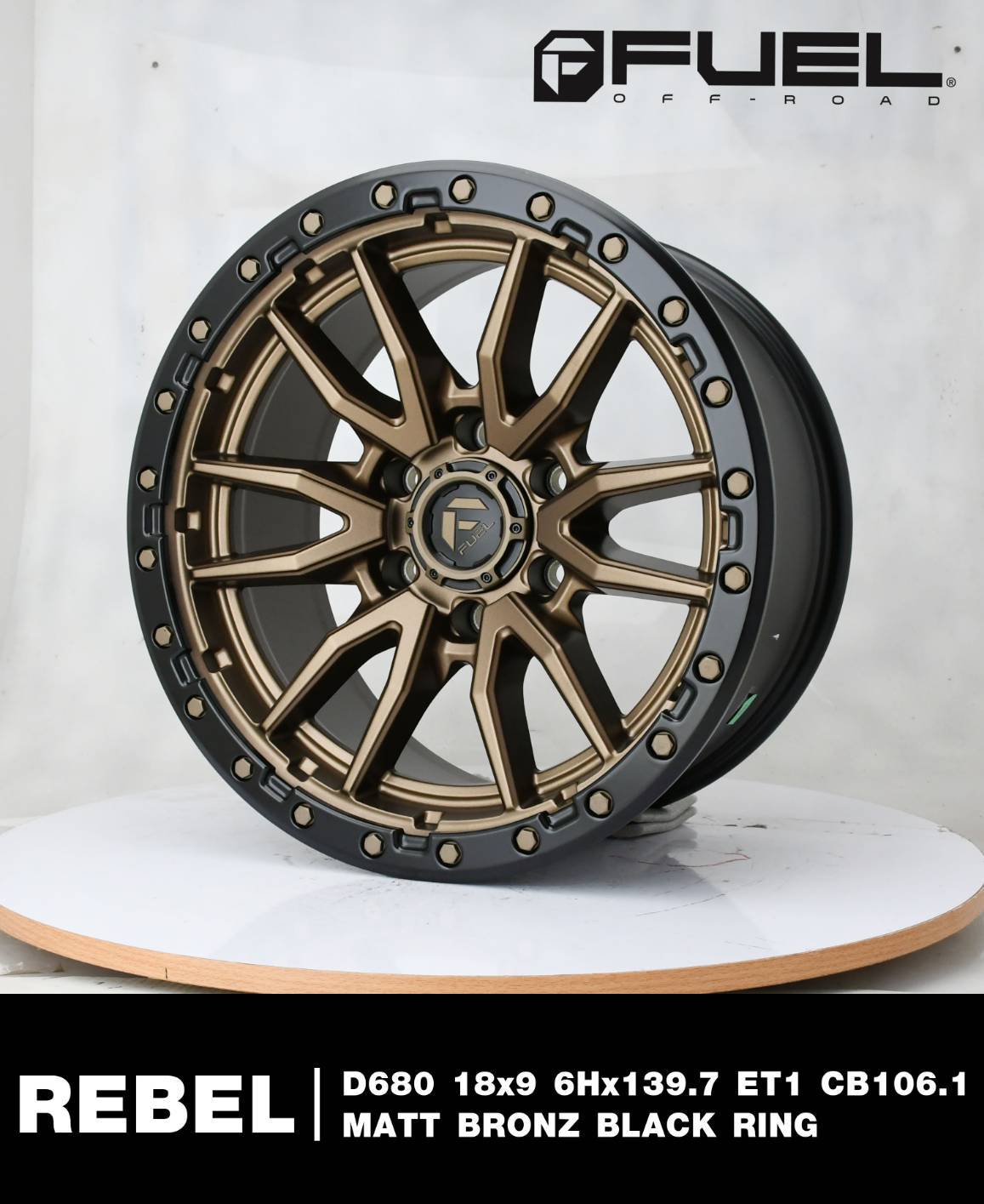 FUEL REBEL ล้อแท้ ราคาพิเศษ 18x9 offset+1 PCD 6x139.7
