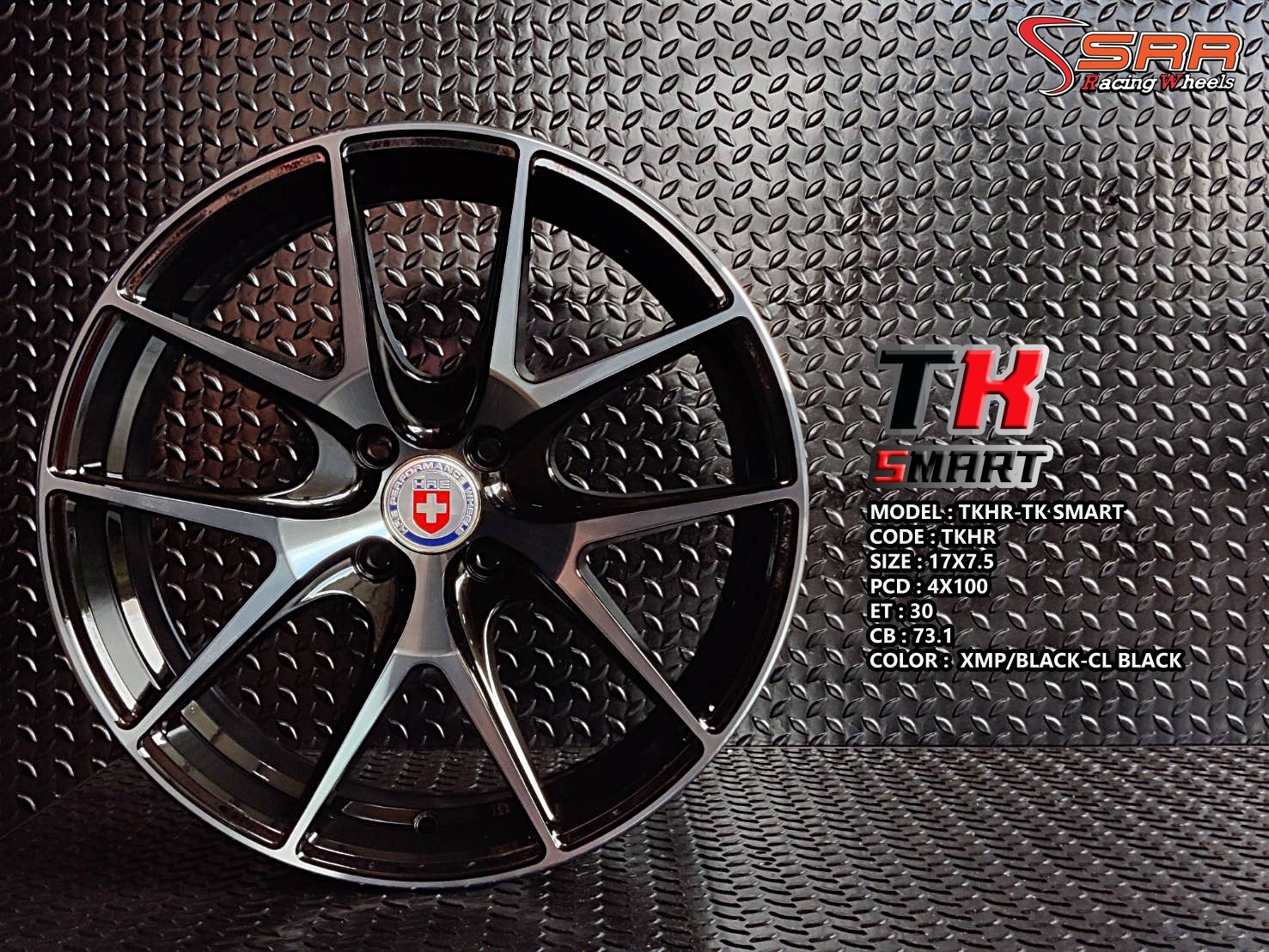 TK-SMART : TKHR (HRE) 17X7.5 4X100 30 XMP/BLACK-CL BLACK (หน้าเงาร่องดำ)