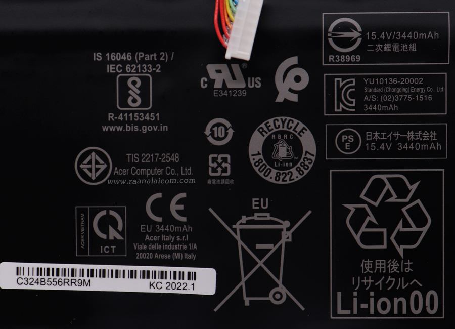 Battery Acer AP19B5L 15.4V 54.6Whr Original AP19B5L แบตเตอรี่ Battery Acer Aspire5 A514-43, A514-53, A514-54 54.6Wh ตรงรุ่น ตรงสเปค ลด ราคา พิเศษ