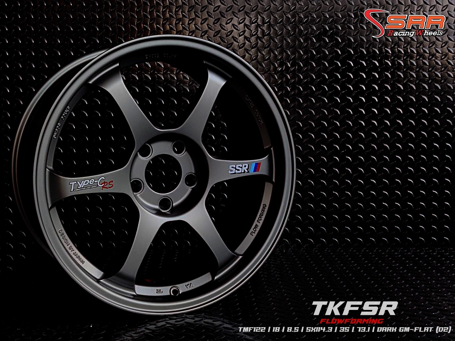 TYPE-C (FLOWFORMING) 18X8.5 5X114.3 ET+35 DARK GM-FLAT (D2) (กันด้าน)