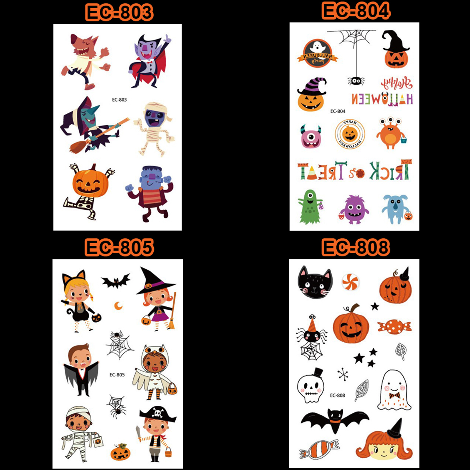 Tattoo Halloween สติ๊กทู สติ๊กเกอร์แต่งหน้าลายฮาโลวีน #C
