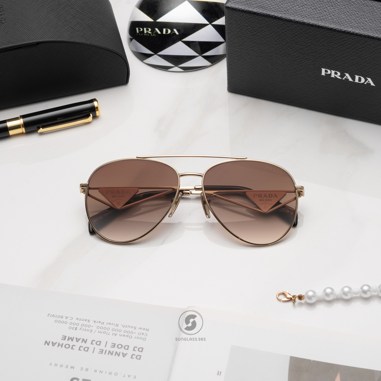 PRADA PR73ZS ZVN3D0 Pale Gold