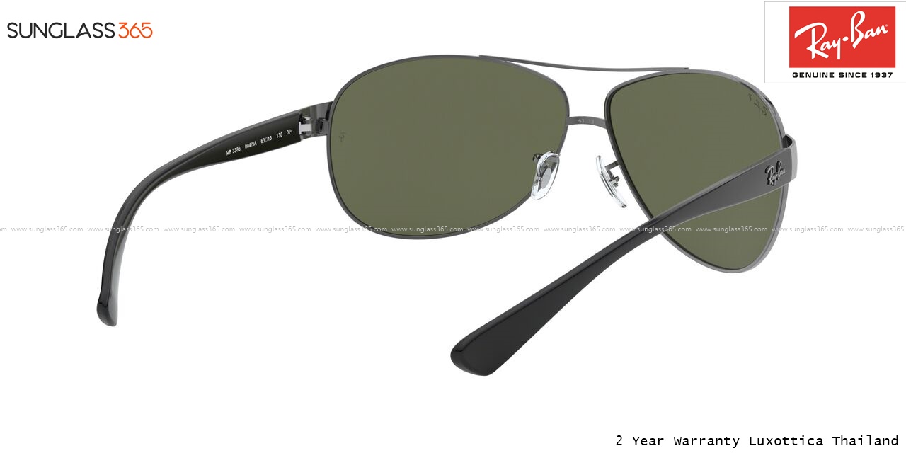 Ray Ban RB3386 004/9A gunmetal/Green polarized lens Aviator