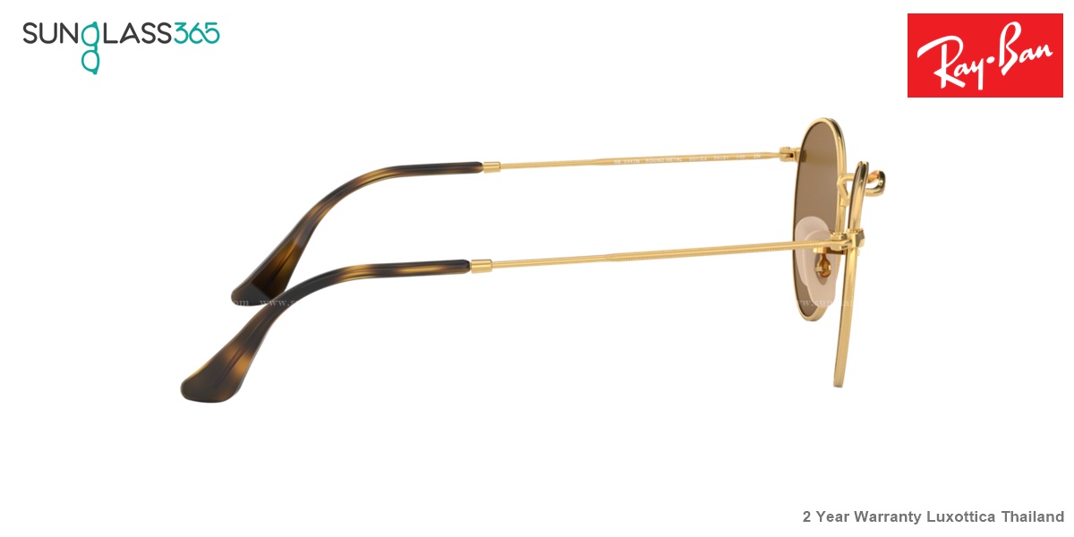 Ray Ban RB3447N 001/Z2 Gold Frame Round Flat Metal 50mm