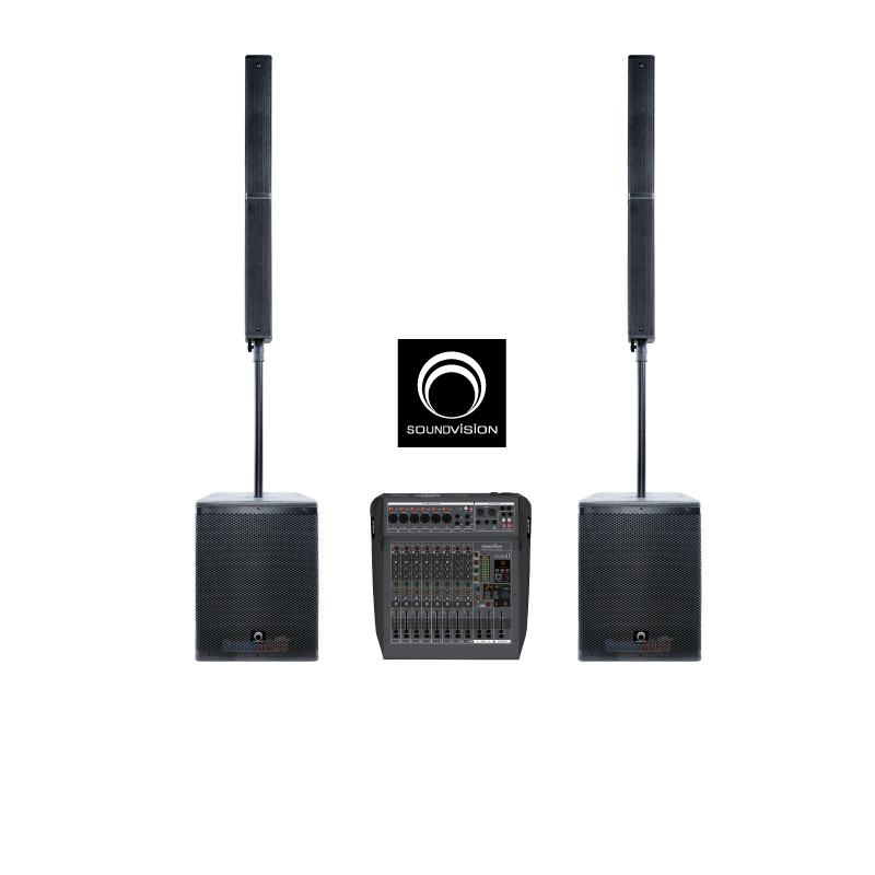 ชุดตู้ลำโพง SOUNDVISION ACS-1200S SET 5 พร้อม AMX-10 มิกเซอร์ อนาล็อก 10 ชาแนล