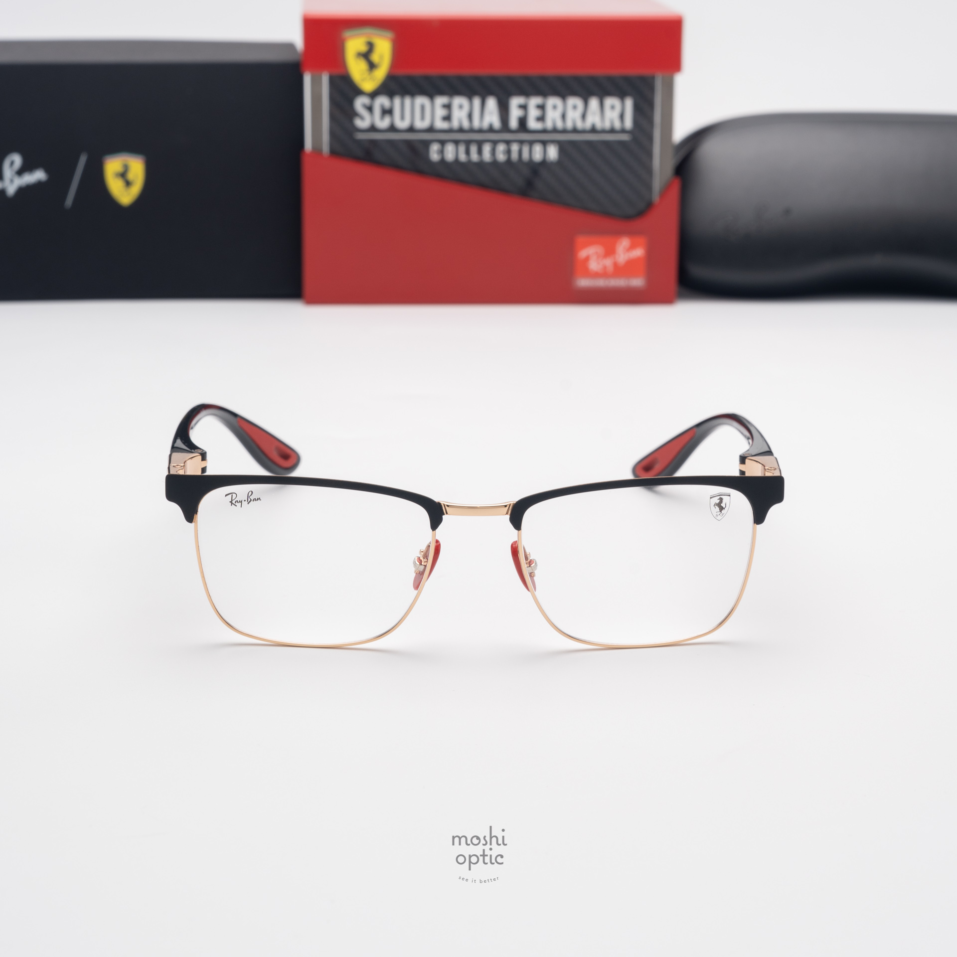 Ray-Ban Ferrari Collection RX6621M F132 Black on Rose Gold