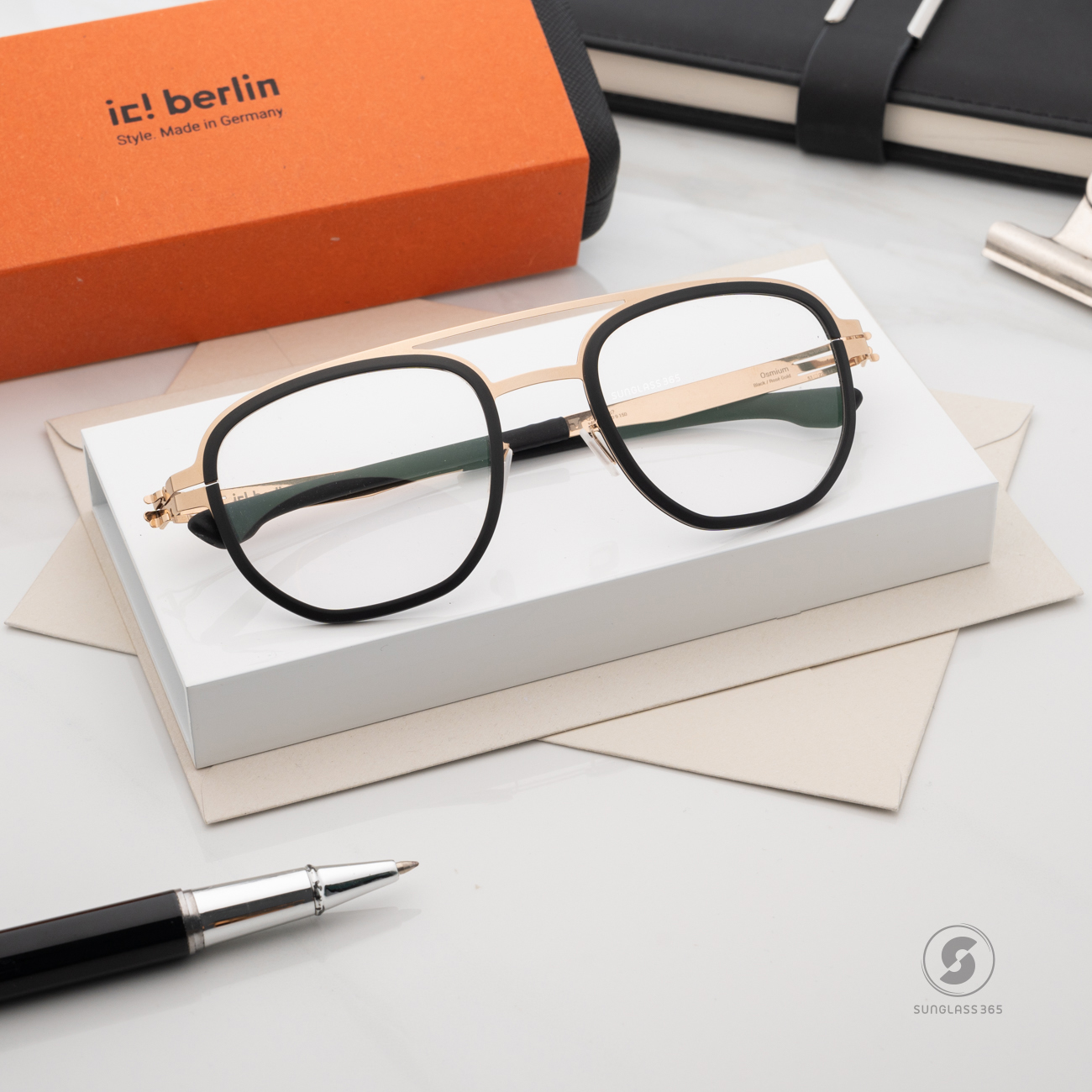 กรอบแว่น IC BERLIN Osmium Black Rose Gold