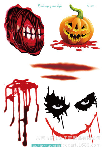 Tattoo Halloween แทททู ฮาโลวีน สติ๊กทูรอยแผล รอยสักชั่วคราว