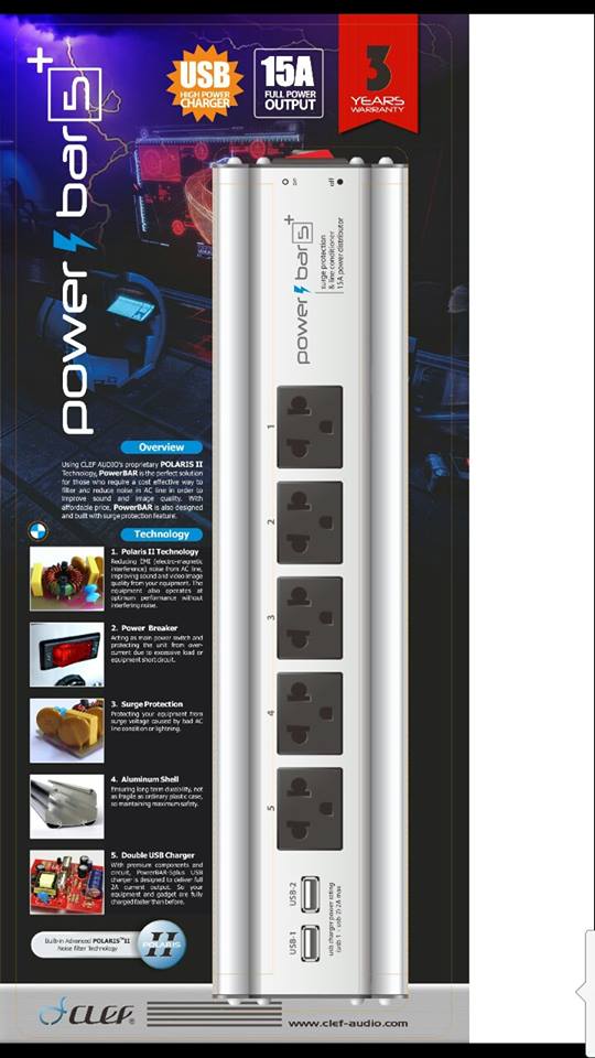 Clef PowerBar5+ (สีเงิน)