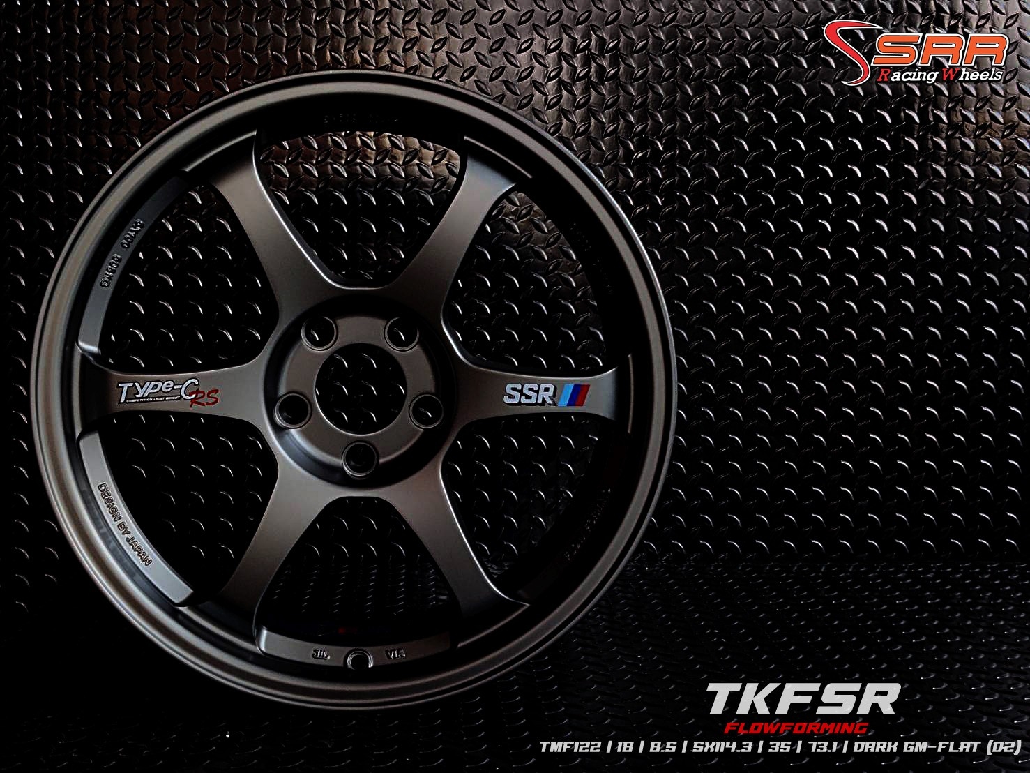 TYPE-C (FLOWFORMING) 18X8.5 5X114.3 ET+35 DARK GM-FLAT (D2) (กันด้าน)