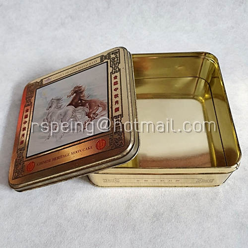 กล่องขนมไหว้พระจันทร์ ลายม้าคู่ มังกรทองภัตตาคาร