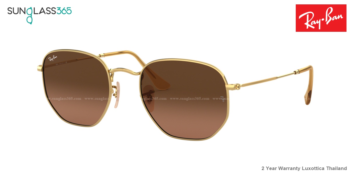 Ray Ban RB3548N Hexagonal 912443 Brown Gradient Grey