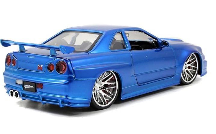 โมเดลรถ โมเดลรถยนต์ Fast & Furious Brian's 2002 Nissan Skyline GT-R R34 2
