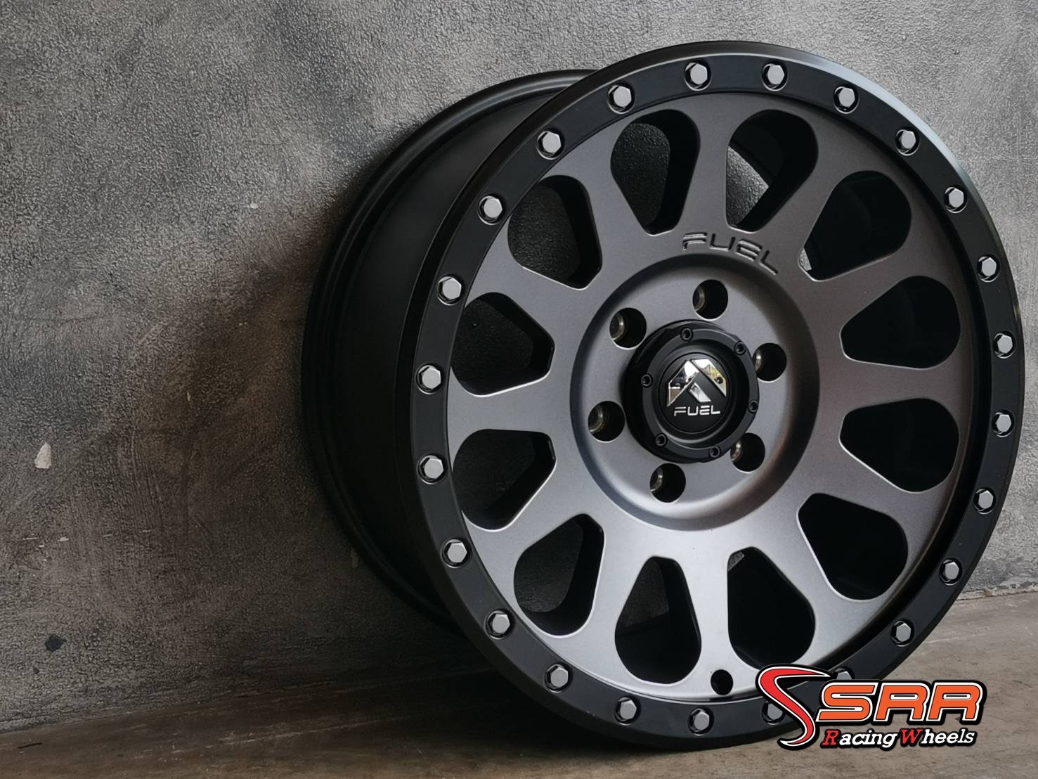 FUEL : VECTOR 18X9 61X39.7 20 MATTE GRAY/BLACK RING (กันด้านขอบดำ)