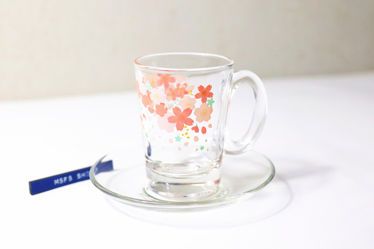 แก้วกาแฟ Nescafe Dolce Gusto SAKURA 2023 พร้อมจานรอง และ ช้อนดอกซากุระ