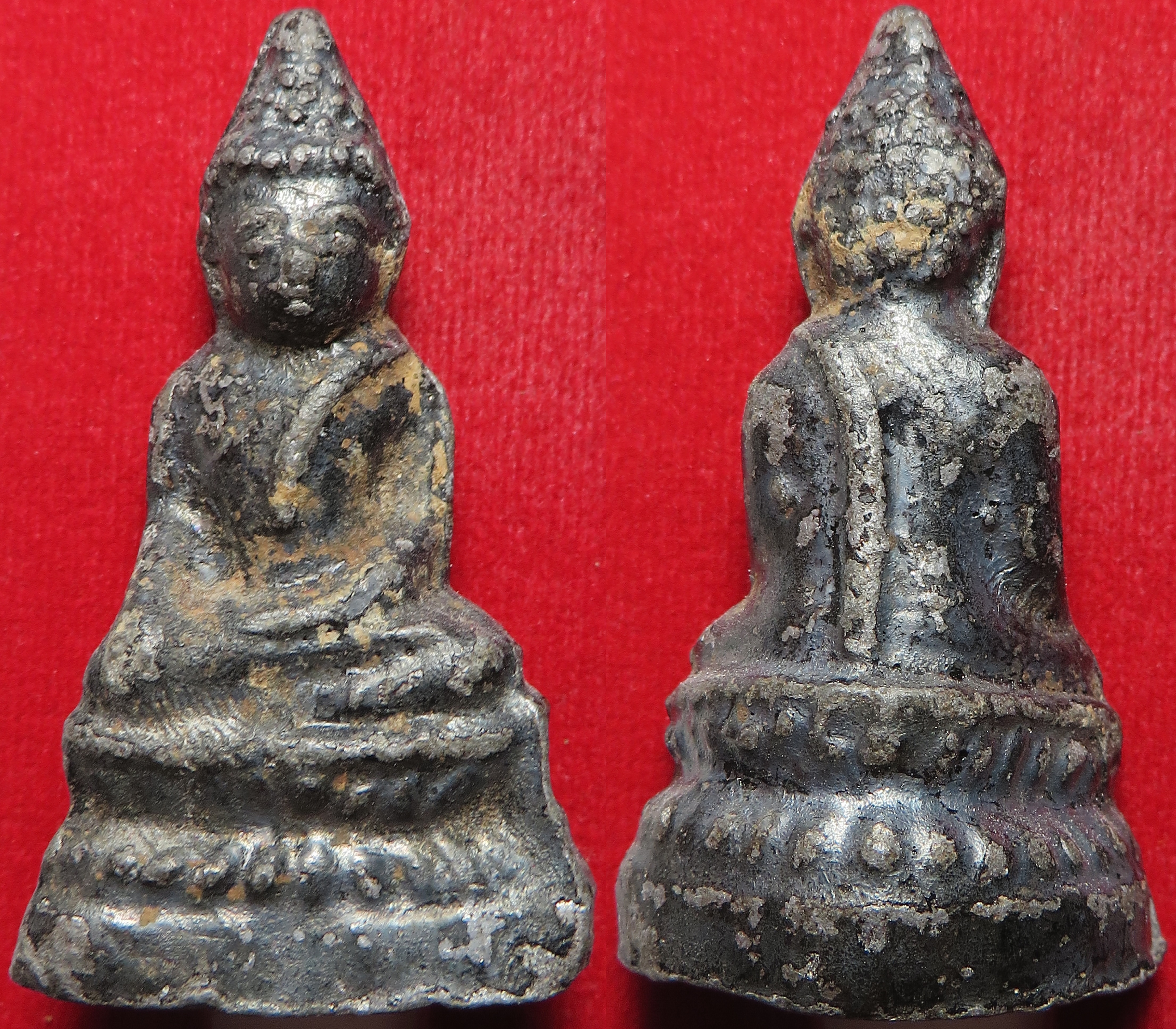 1258 พระบูชา (หนา) สมัยกรุงรัตนโกสินทร์ เนื้อชินตะกั่วน้ำนม ลงรัก (รับประกัน พระแท้ + ส่งฟรี ทั่วประเทศ)