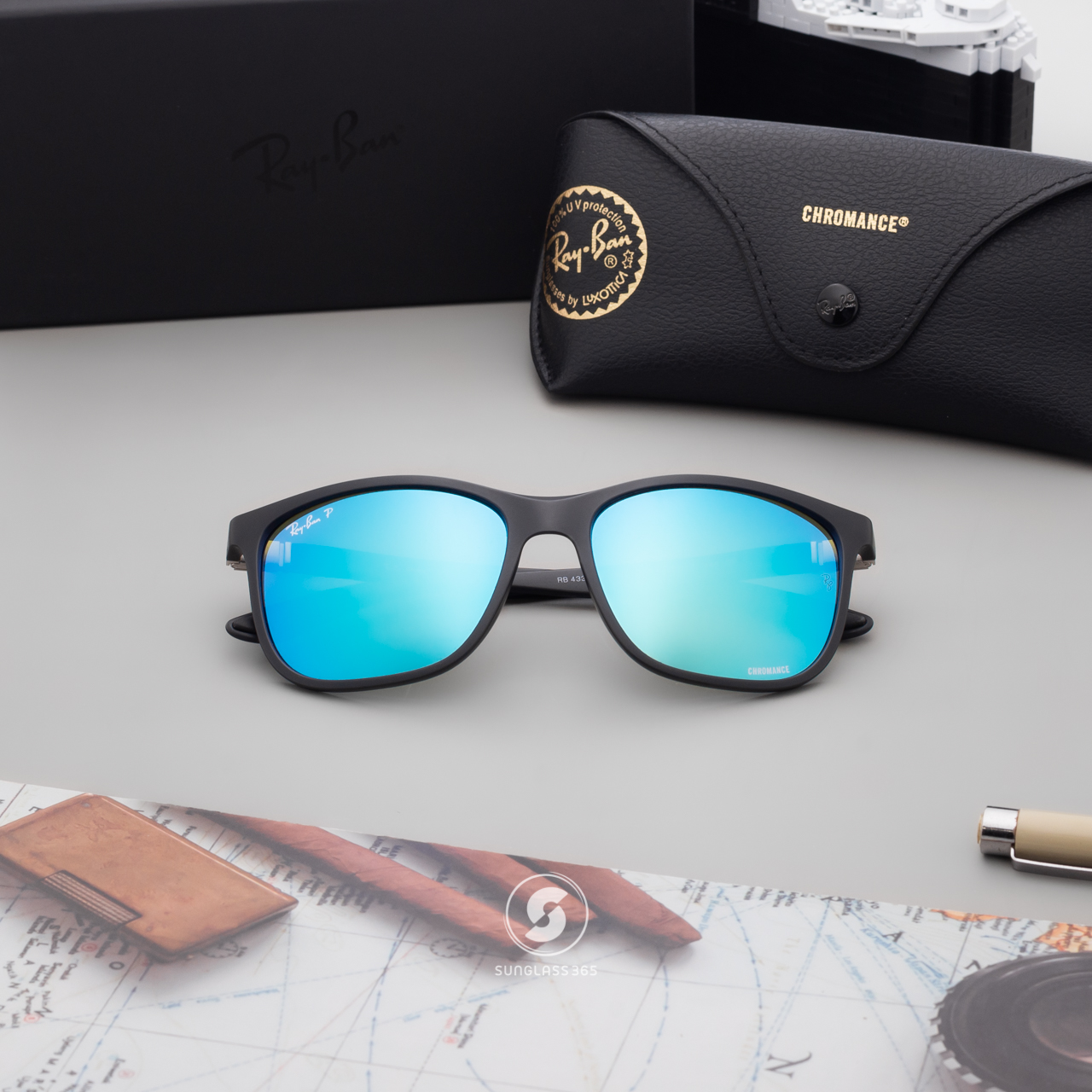 Ray-Ban RB4330CH 601SA1 Chromance Black Mirror Blue Polarized