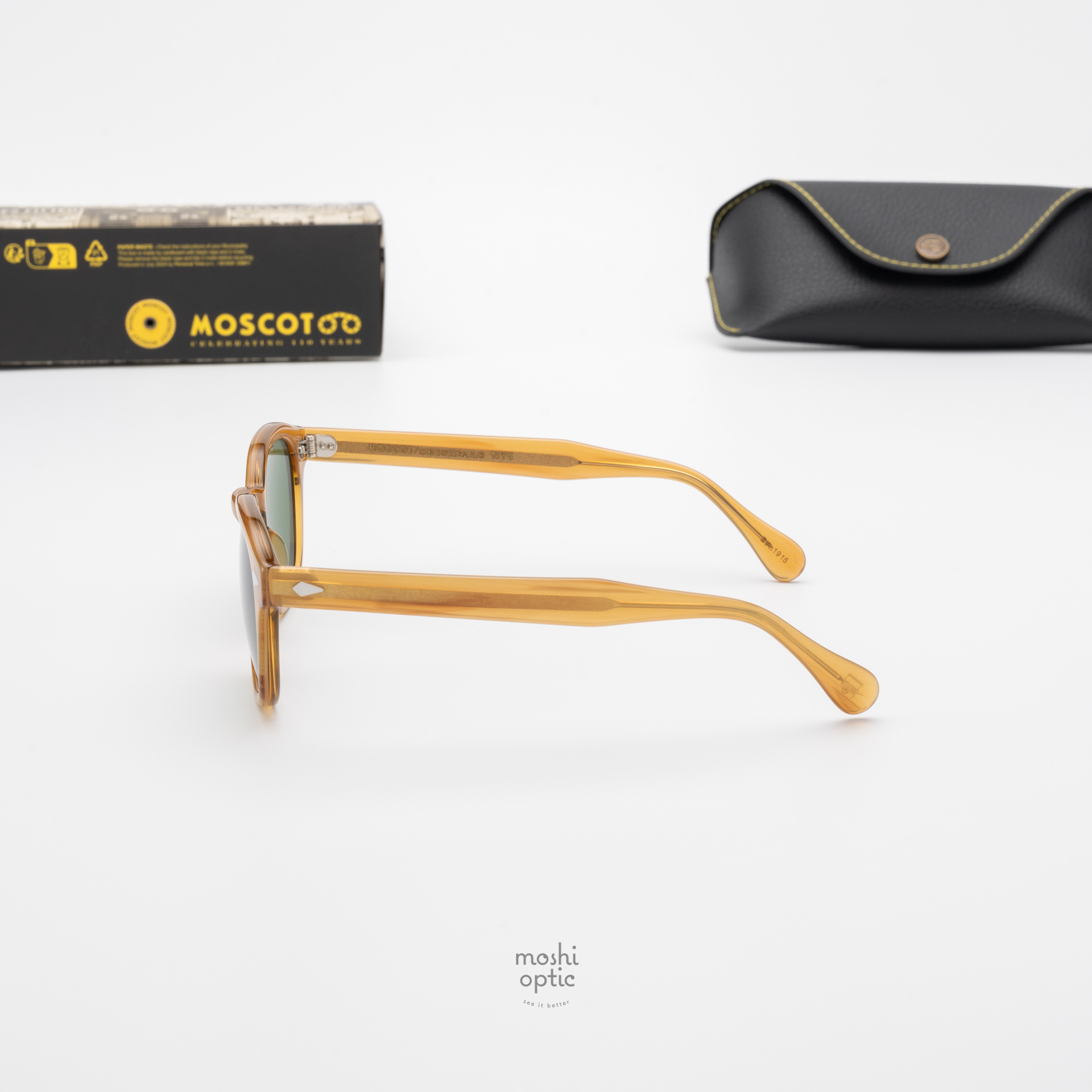 แว่นกันแดด Moscot Sun Lemtosh Blonde Calibar Green