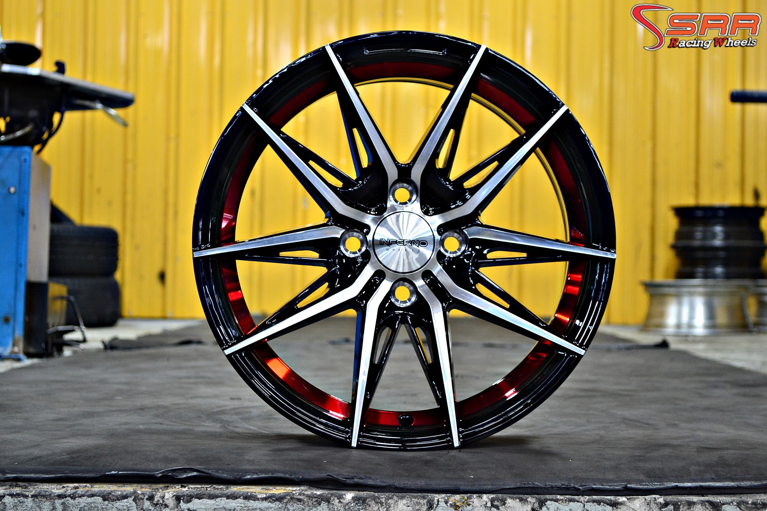 #แนะนำล้อแฟชั่น #คุณภาพจากโรงงาน #ราคาสุดคุ้ม INFERNO 15x7.0 +33 4x100 BLACK POLISH+INSHIDE RED