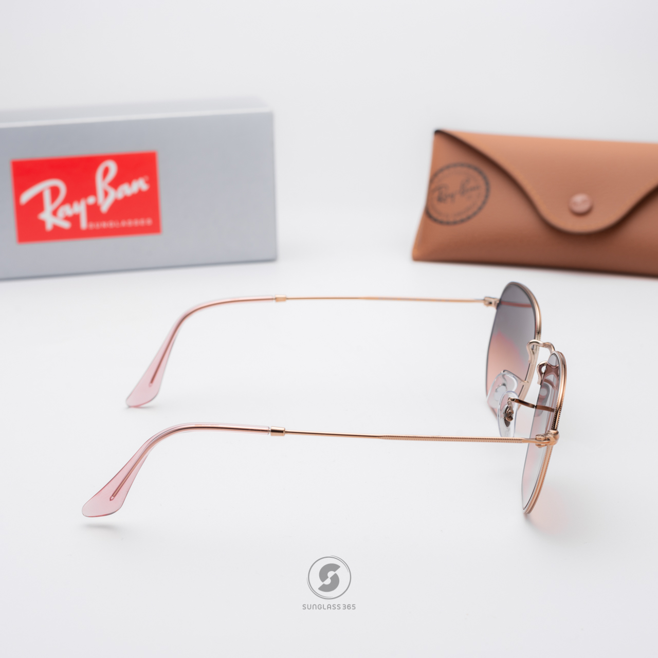 RayBan RB3548N 9069A5 Hexagonal Pink Gradient Brown