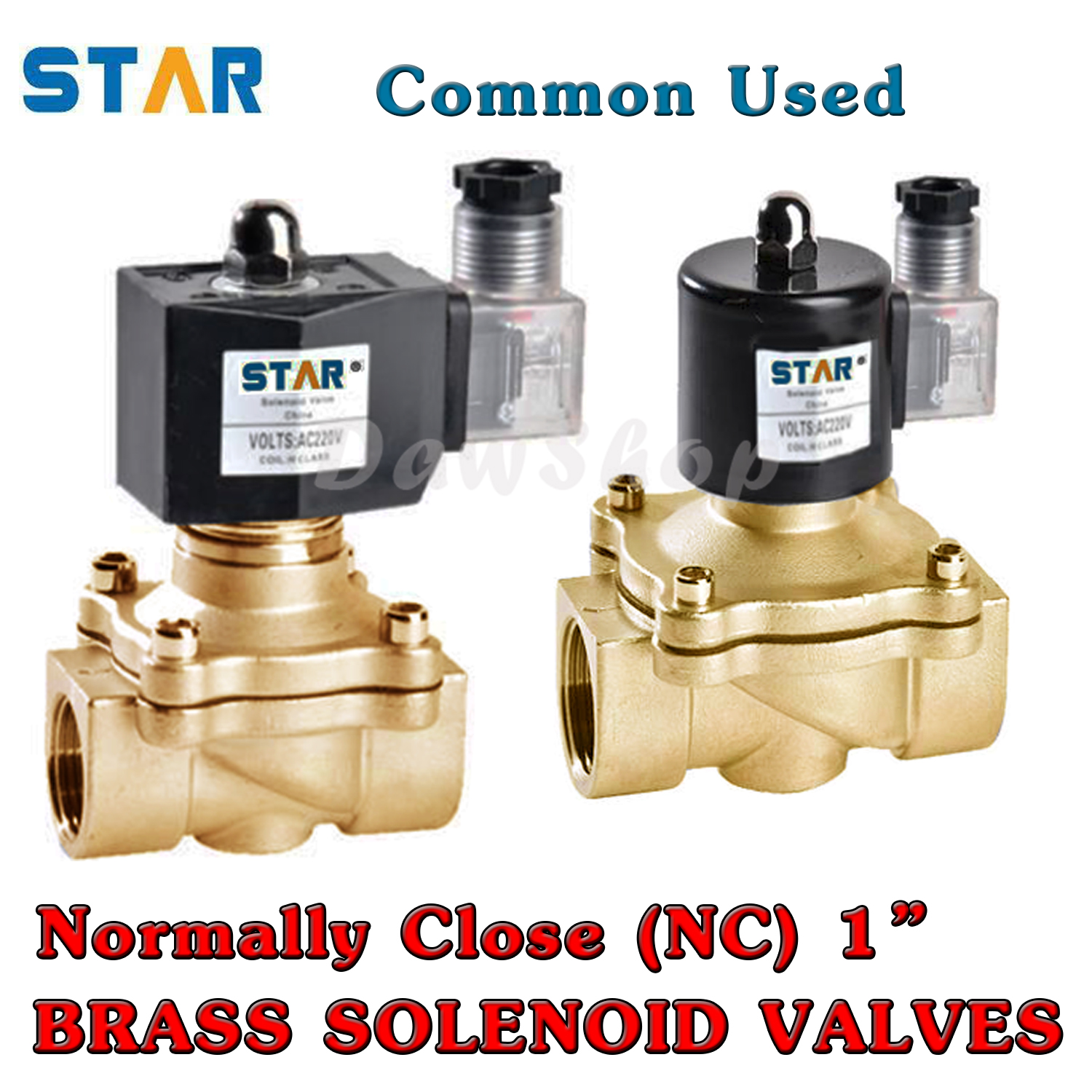 โซลินอยด์วาล์วทองเหลือง NC Solenoid Valve 1"