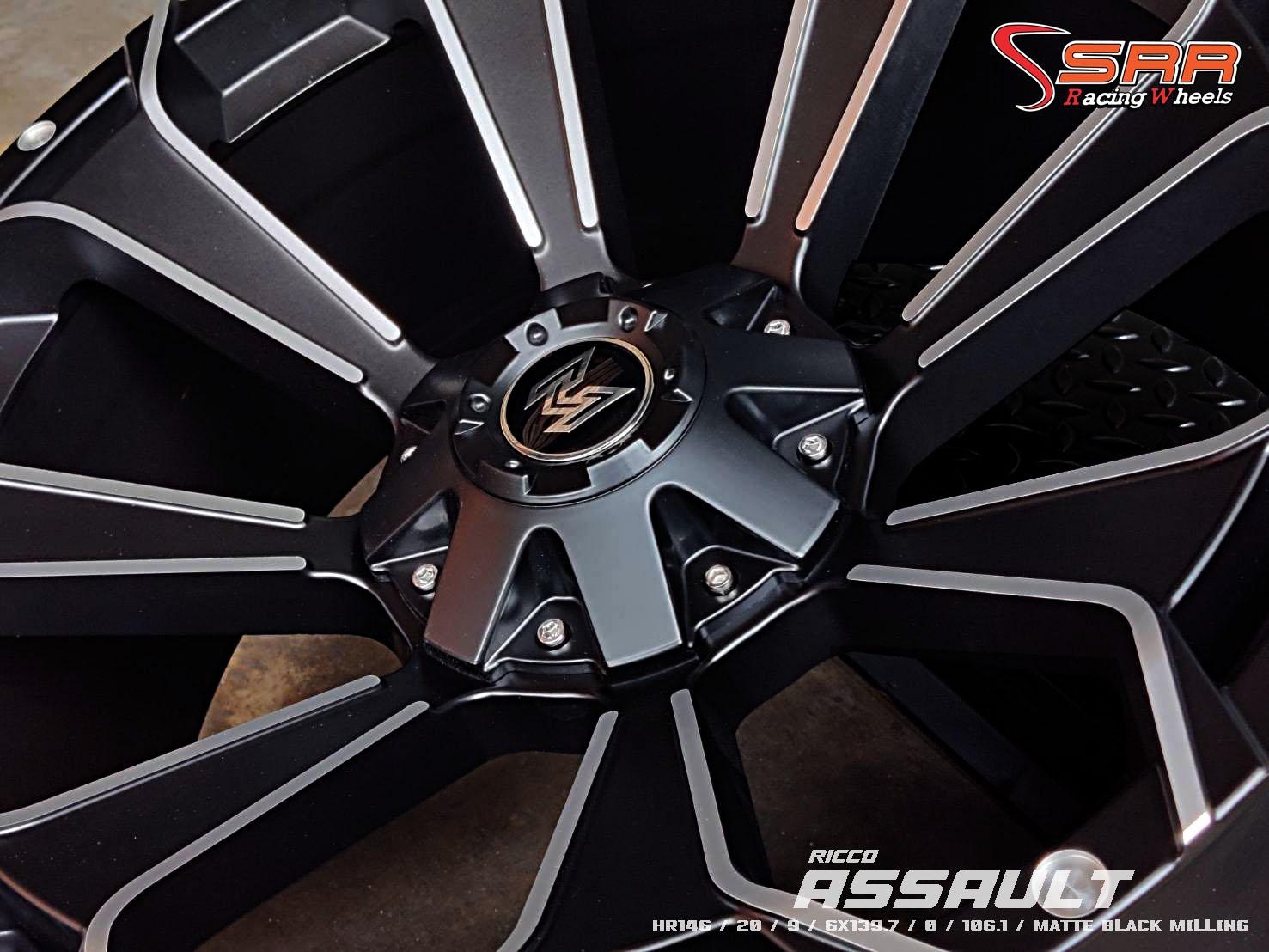 HR146 20X9 6X139.7 0 MATTE BLACK MILLING (ดำขลิบเงา)