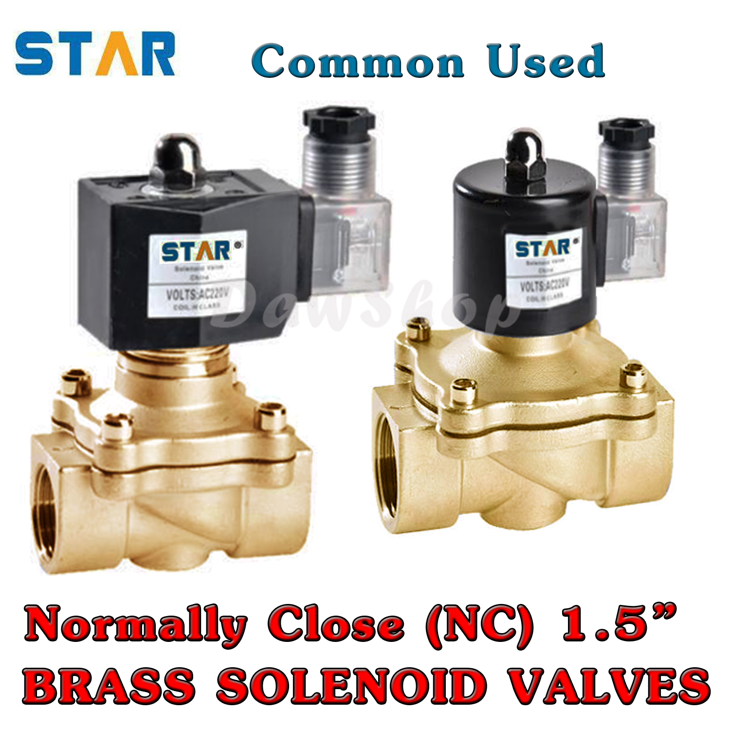 โซลินอยด์วาล์วทองเหลือง NC Solenoid Valve 1.5"