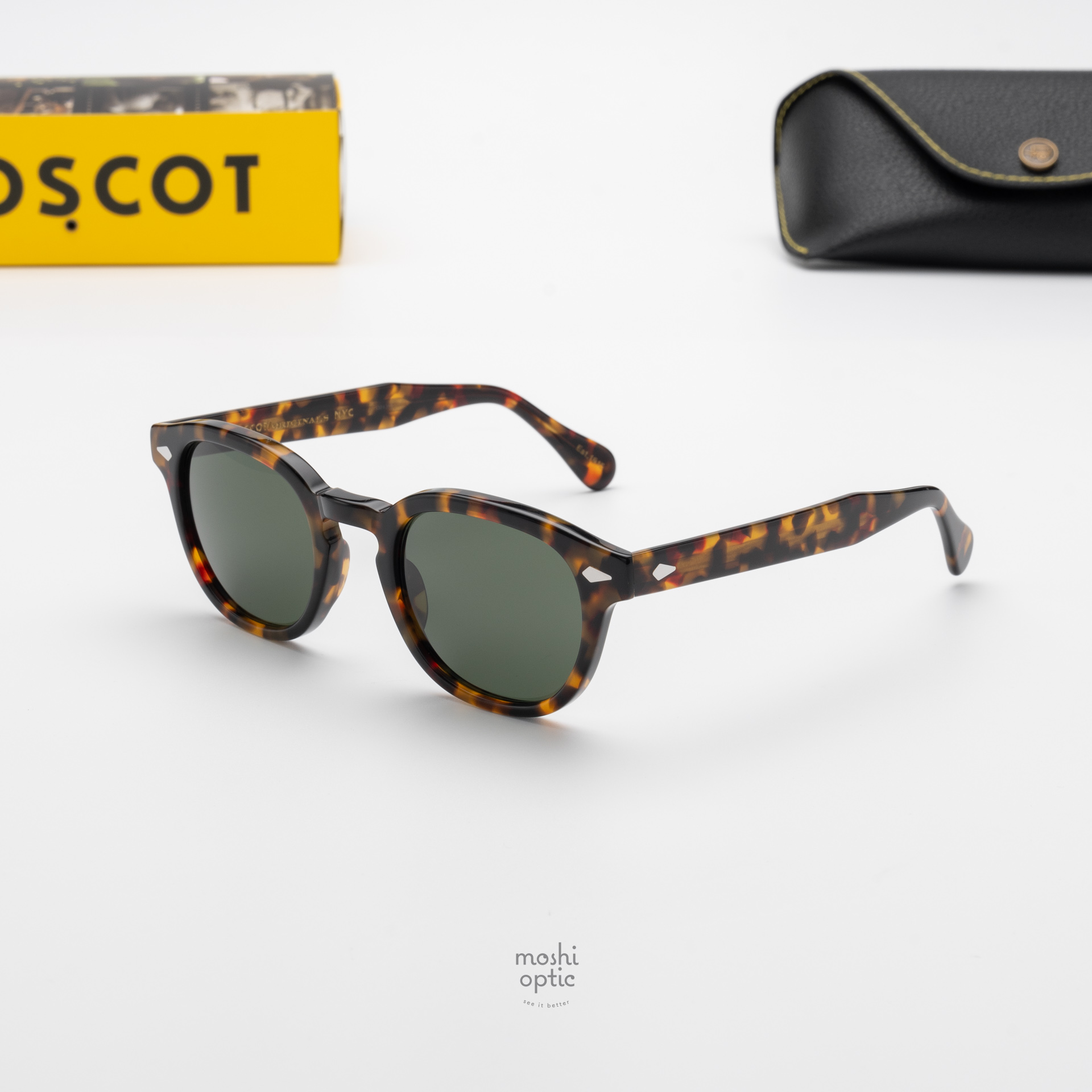 แว่นกันแดด Moscot Sun Lemtosh Tortoise G-15