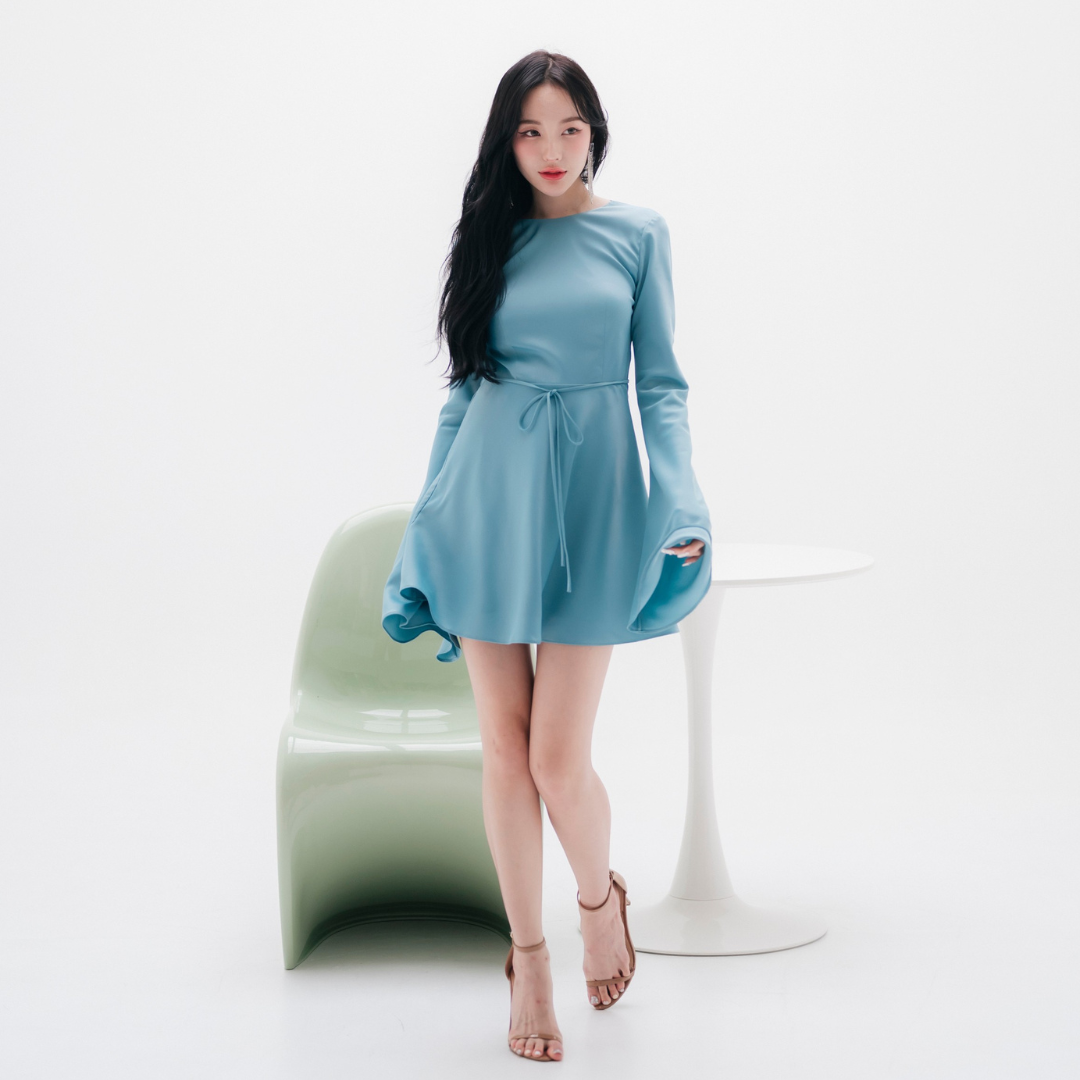 Lism D-097 Satin Bell Charm Dress ชุดเดรสซาติน