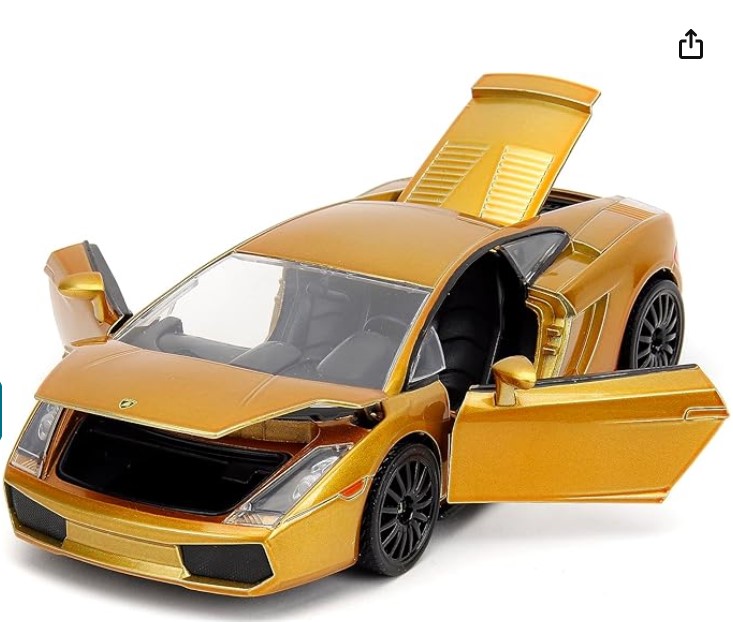 โมเดลรถ โมเดลรถยนต์ Fast & Furious Fast X Gold Lamborghini Gallardo 1:24 3