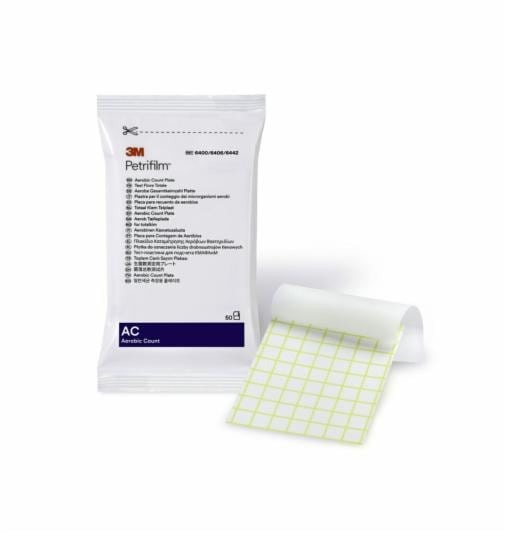 AC แผ่นเพลทอาหารเลี้ยงเชื้อสำเร็จรูป สำหรับทดสอบแอโรบิคแบคทีเรีย 3M™ Petrifilm™