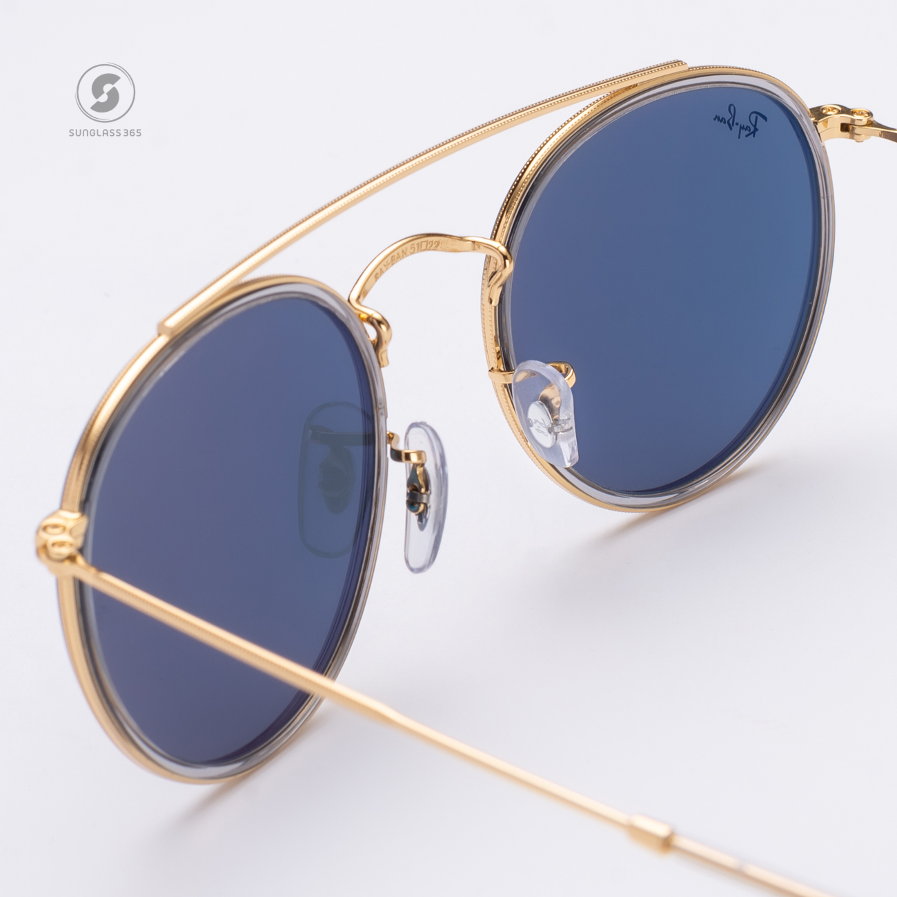 Ray-Ban RB3647N 9210R5 Round Double Bridge Gold Classic