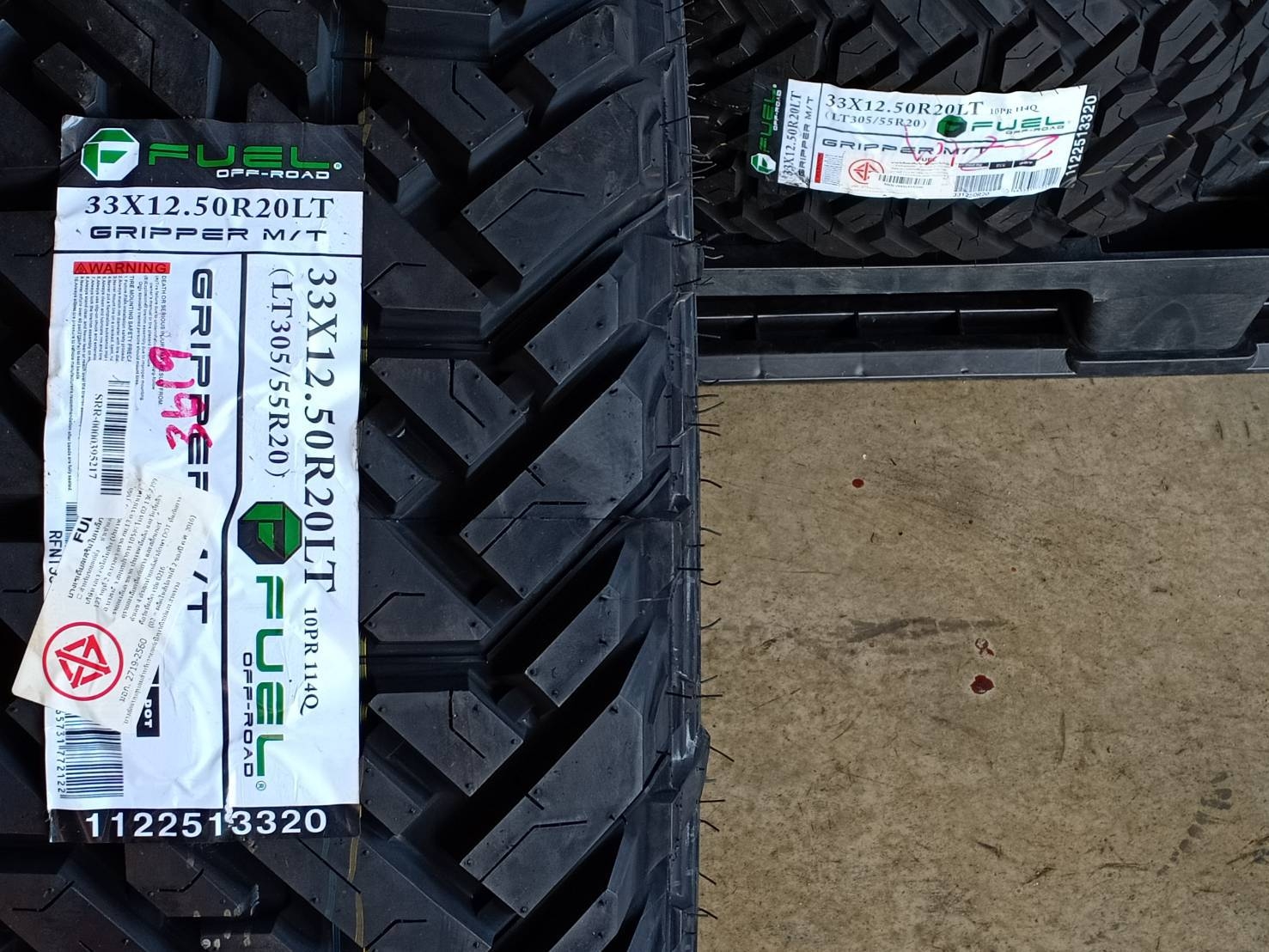 FUEL 33X12.50R20 GRIPPER A/T 114Q 10PR MADE IN CHINA