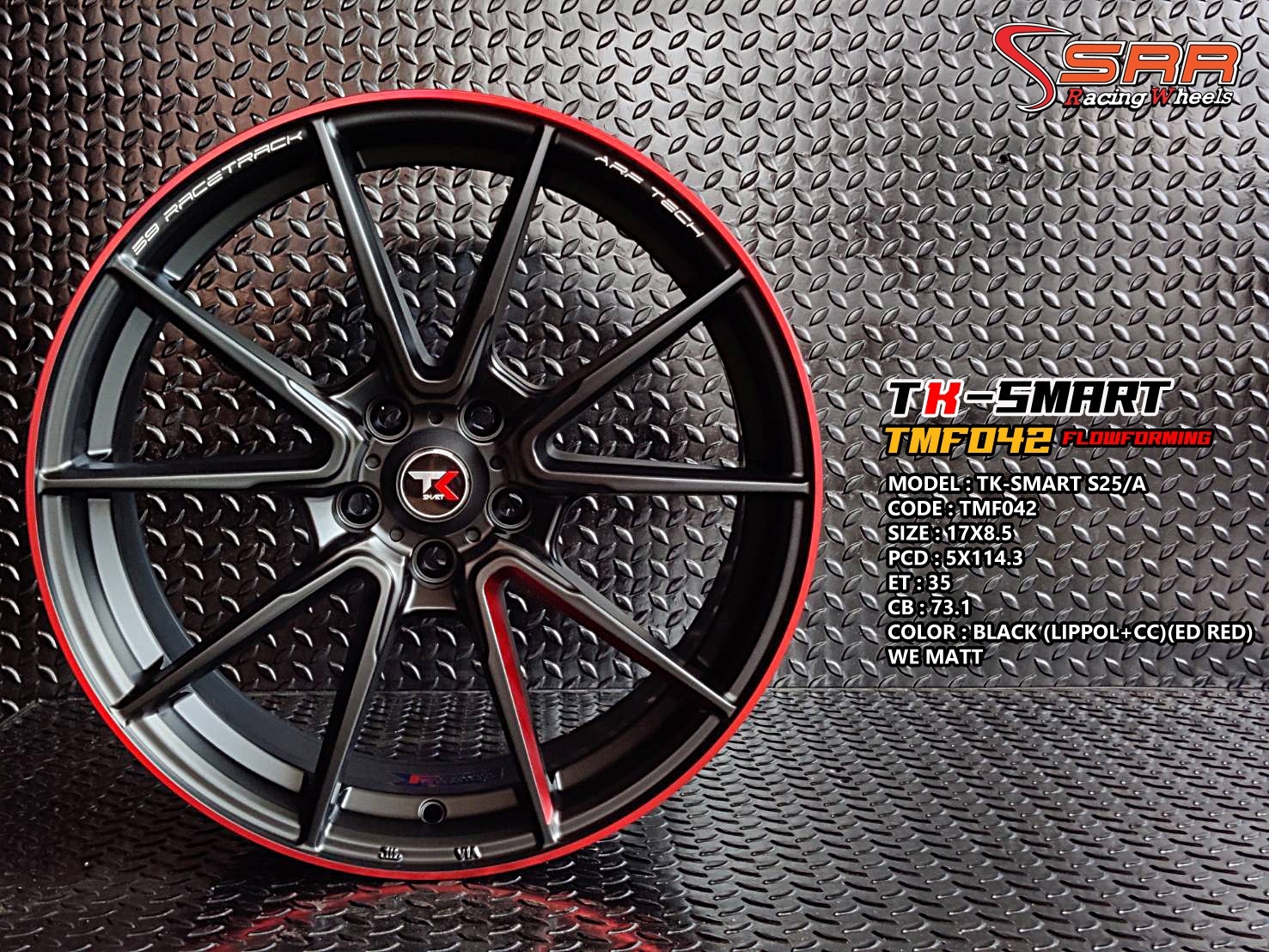 TMF042 17X8.5 5X114.3 35 73.1 BLACK (LIPPOL+CC)(ED RED) WEMATT