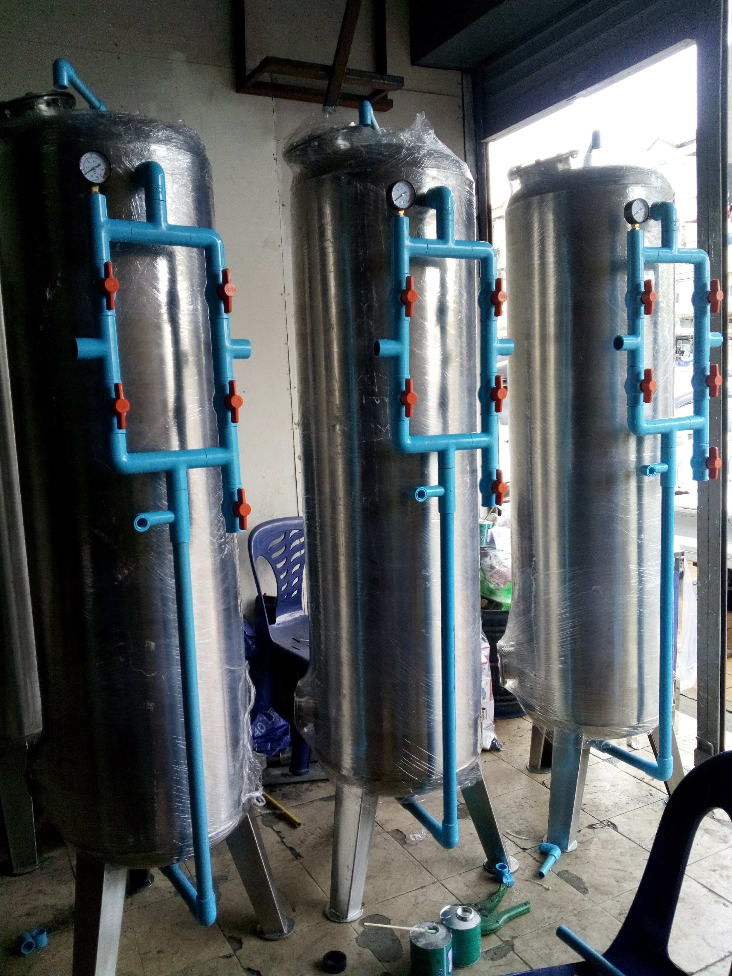 ถังกรองสแตนเลสขนาด16นิ้ว(120x1.5mm.)