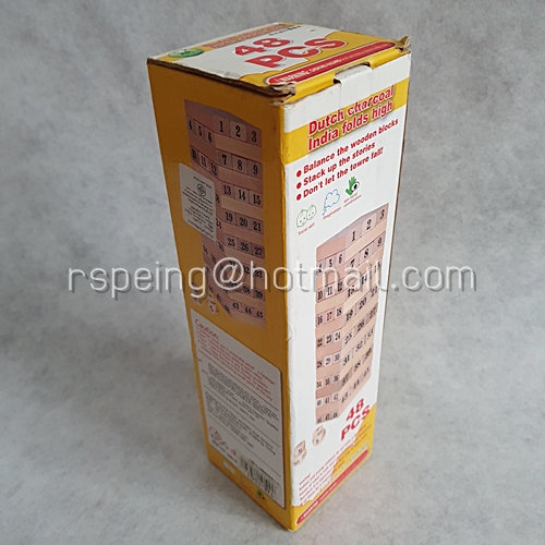 เกมจังก้า ตัวต่อไม้ ตึกไม้ถล่ม 48 ชิ้น 48 Pieces Jenga Blocks Timber Tower Tumbling Game