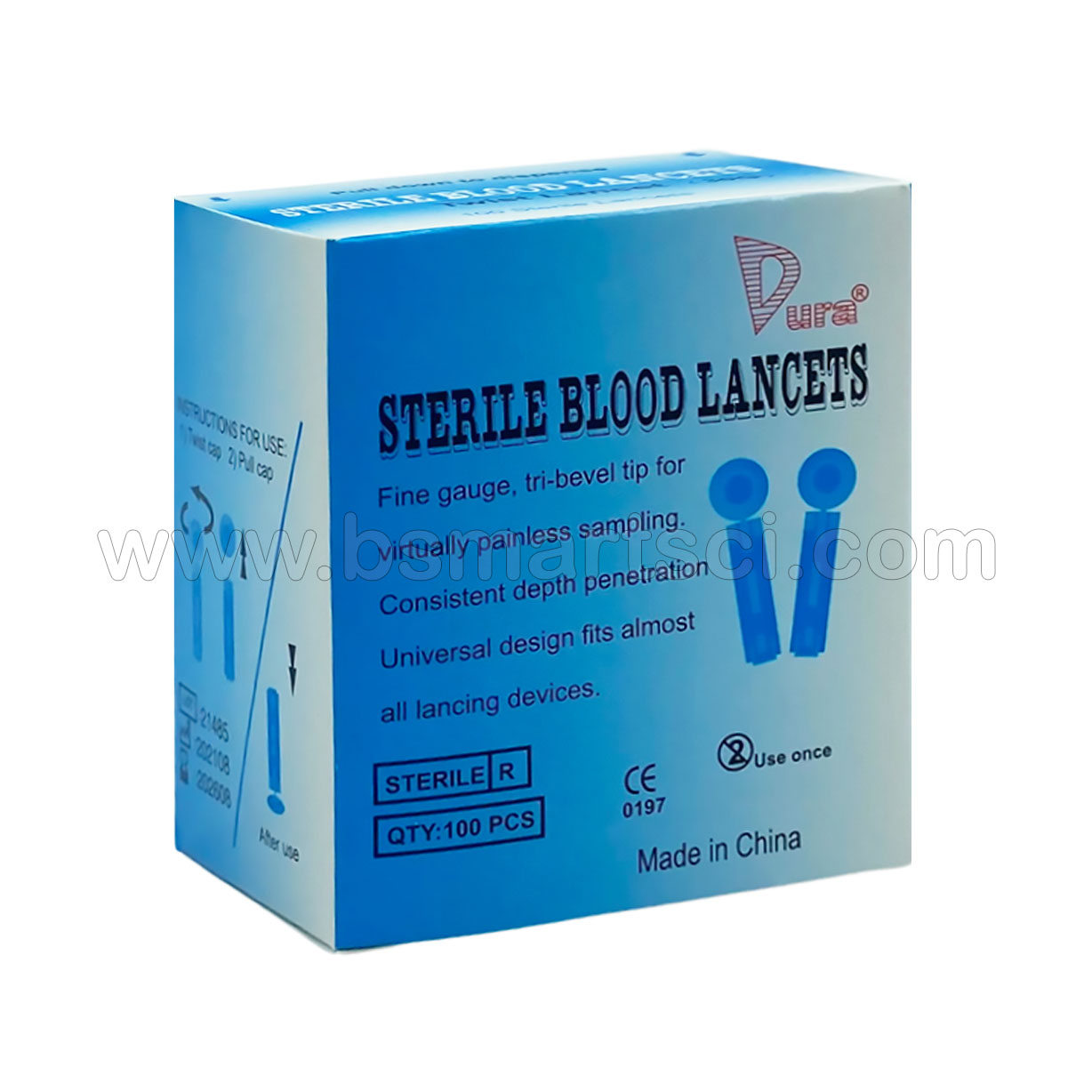 เข็มเจาะเลือด(100ชิ้น) Dura Twist Lancet (30G)