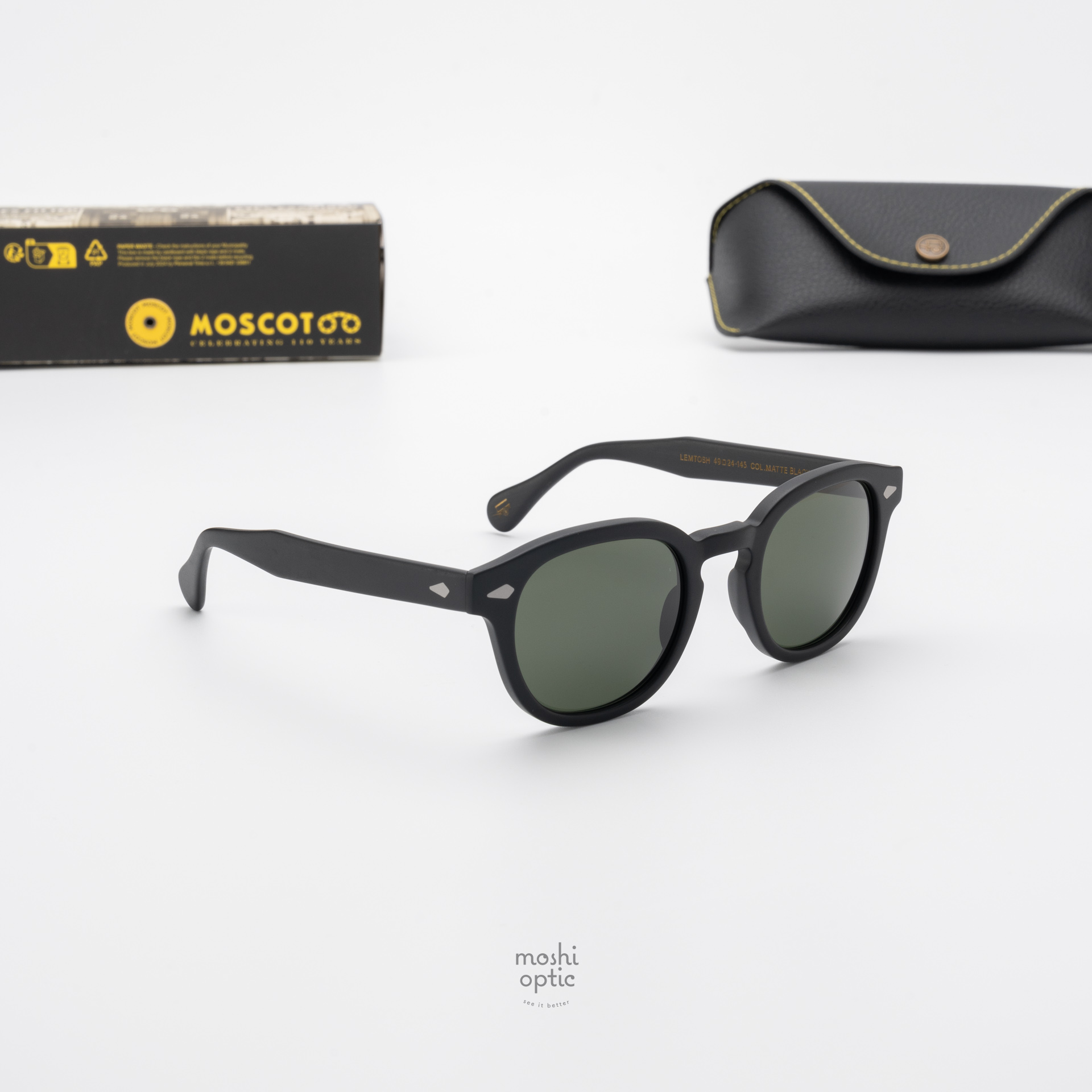 แว่นกันแดด Moscot Sun Lemtosh Matte Black G-15