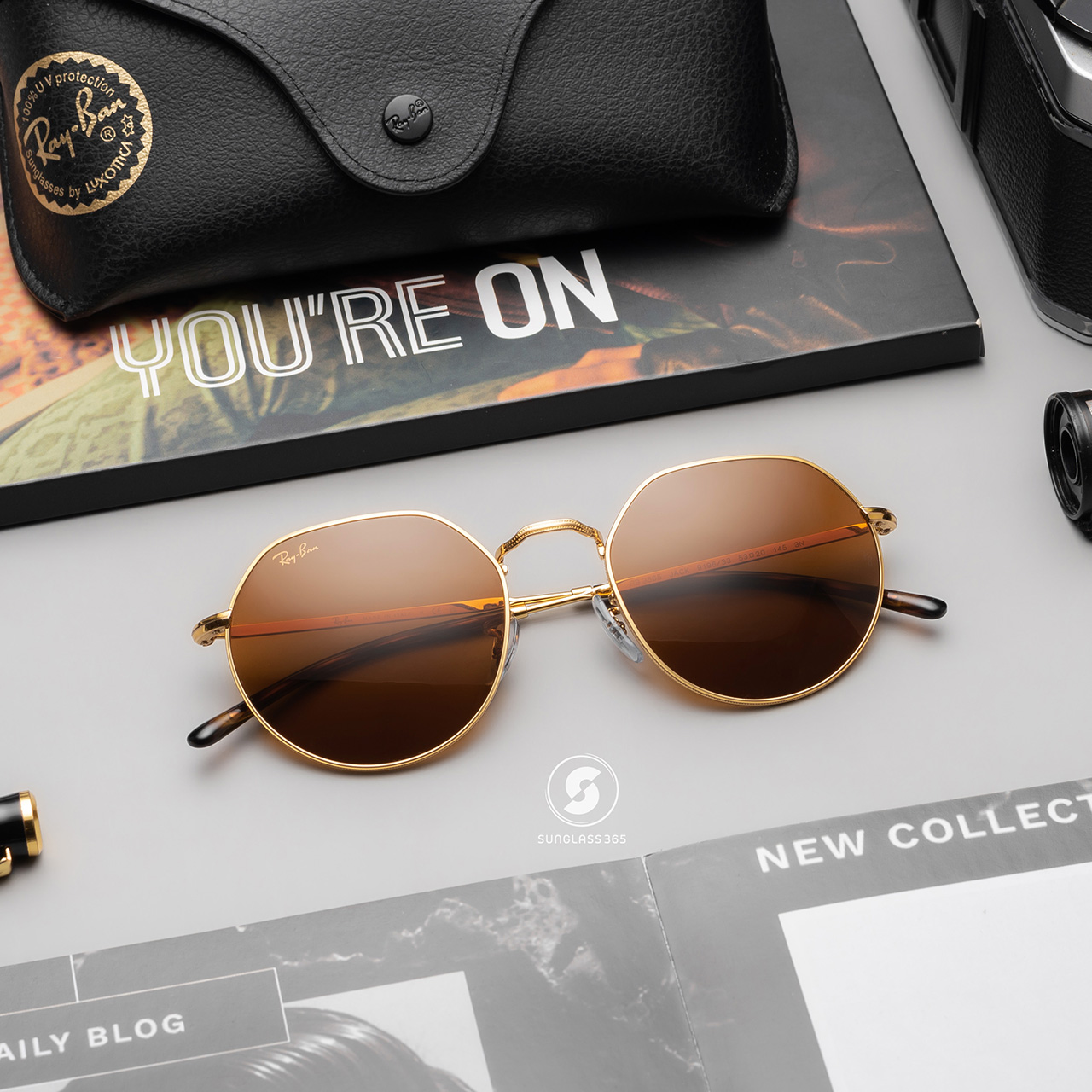 RayBan Jack RB3565 919633 Brown Gold