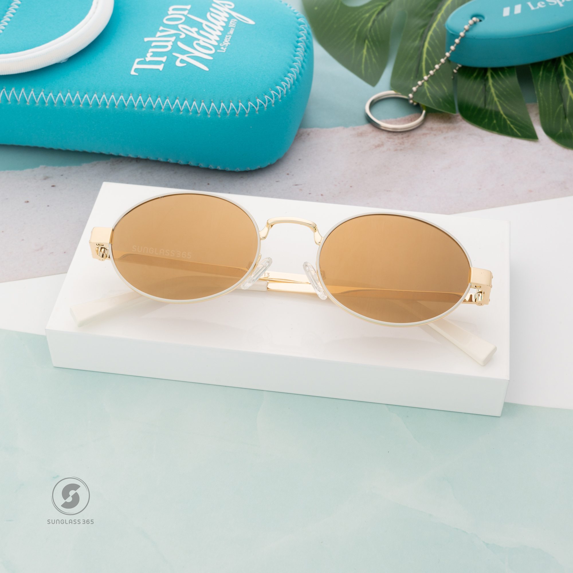 แว่นกันแดด Le Specs LSP2465413 POSEIDON LTD ETD / Gold Ivory Polarised