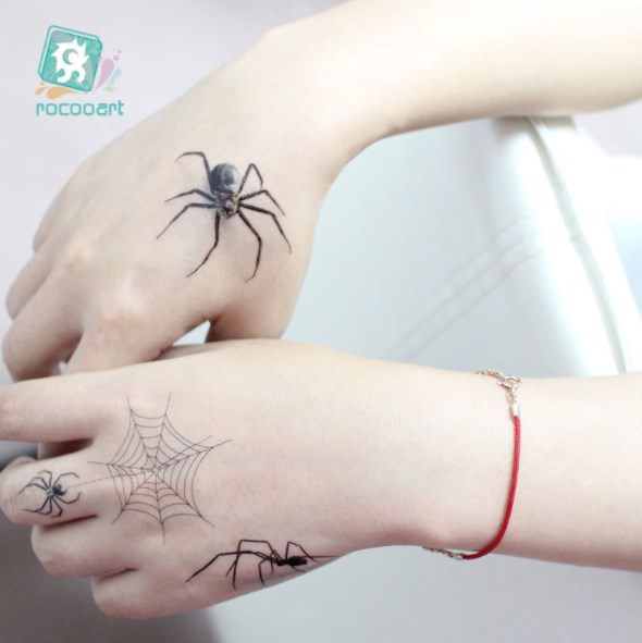 Tattoo Halloween แทททูฮาโลวีน สติ๊กเกอร์แต่งหน้าลายแมงมุม #F