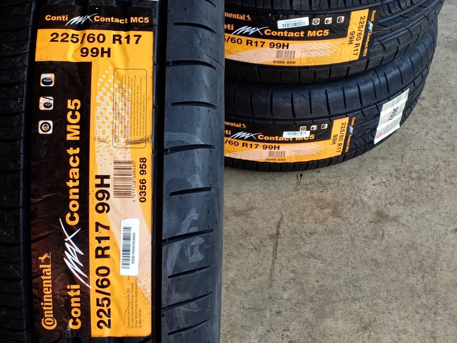 CONTINENTAL 225/60R17 CONTACT MC5 99H MADE IN MALAYSIA