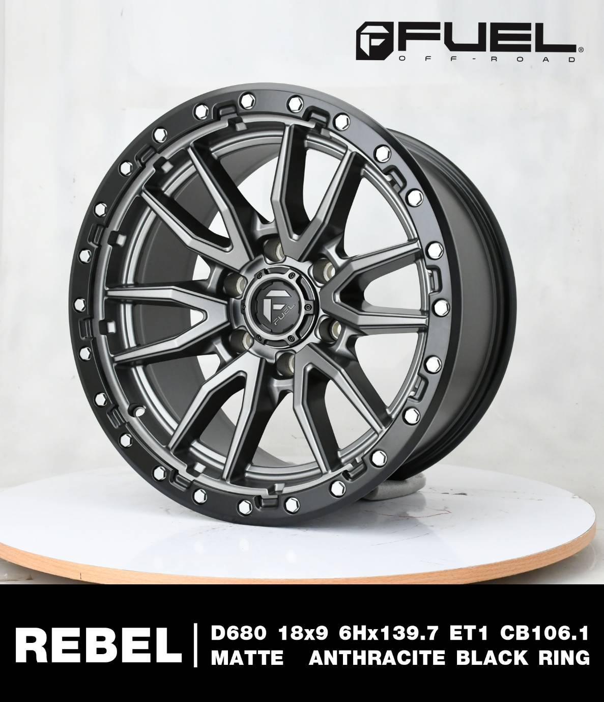 FUEL REBEL ล้อแท้ ราคาพิเศษ 18x9 offset+1 PCD 6x139.7