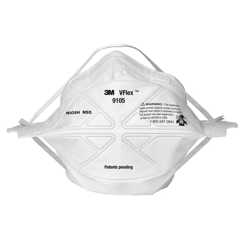 3M™ 9105VFlex™ Particulate Respirator N95 หน้ากากป้องกันฝุ่นละออง แบบพับได้ ชนิดไม่ต้องบำรุงรักษา 50 ชิ้น